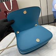 Gucci Blondie Mini Shoulder Bag Suede Blue 21.5x11x8cm - 5