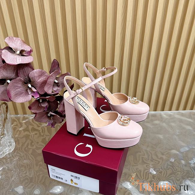 Gucci Platform Pump Double G Light Pink 10cm - 1