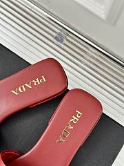 Prada Saffiano Red Slides - 5