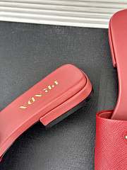 Prada Saffiano Red Slides - 4