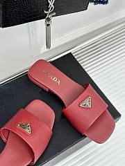 Prada Saffiano Red Slides - 3