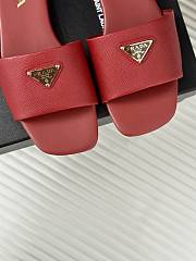 Prada Saffiano Red Slides - 2