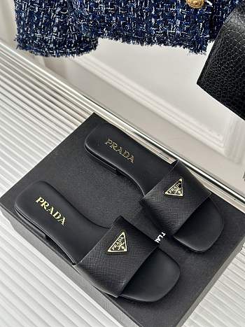 Prada Saffiano Black Slides