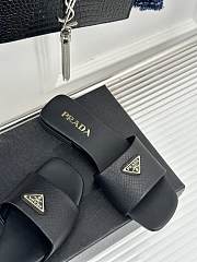 Prada Saffiano Black Slides - 4