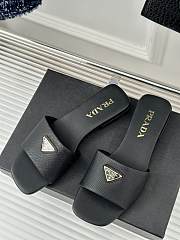 Prada Saffiano Black Slides - 2