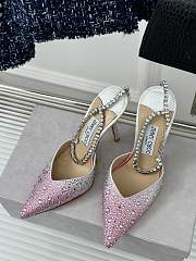 Jimmy Choo Saeda 100 Candy Pink Satin Pumps - 5