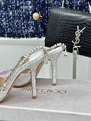 Jimmy Choo Saeda 100 Candy Pink Satin Pumps - 3