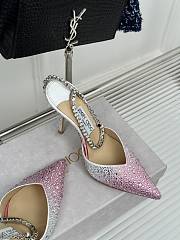 Jimmy Choo Saeda 100 Candy Pink Satin Pumps - 4