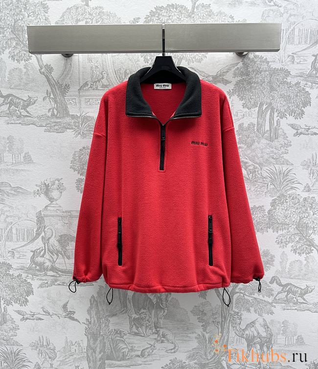 Miu Miu Fleece Sweatshirt Red - 1