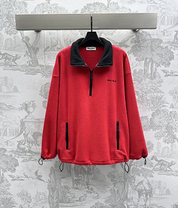 Miu Miu Fleece Sweatshirt Red