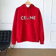 Celine Street Style Cotton Logo Red Hoodies - 1