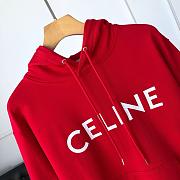 Celine Street Style Cotton Logo Red Hoodies - 3