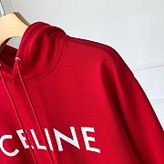 Celine Street Style Cotton Logo Red Hoodies - 2