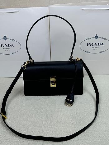 Prada Leather Shoulder Bag Black 28x16x10cm