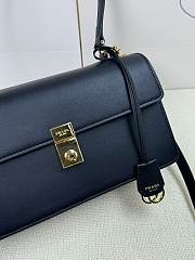 Prada Leather Shoulder Bag Black 28x16x10cm - 6