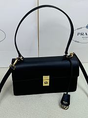 Prada Leather Shoulder Bag Black 28x16x10cm - 4