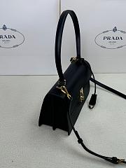 Prada Leather Shoulder Bag Black 28x16x10cm - 3