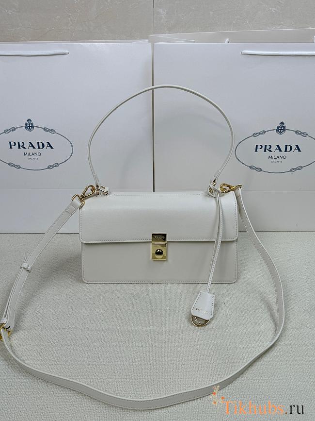 Prada Leather Shoulder Bag White 28x16x10cm - 1