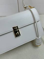 Prada Leather Shoulder Bag White 28x16x10cm - 6