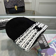 Chanel CC Logo Knitted Beanie Black - 2