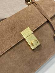 Prada Medium Suede Shoulder Bag Cocoa Brown 28x16x10cm - 6