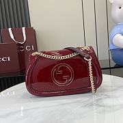 Gucci Blondie Small Shoulder Bag Red Patent 26x16x8cm - 1