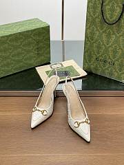 Gucci Women's Horsebit Pump White 8.5cm - 2