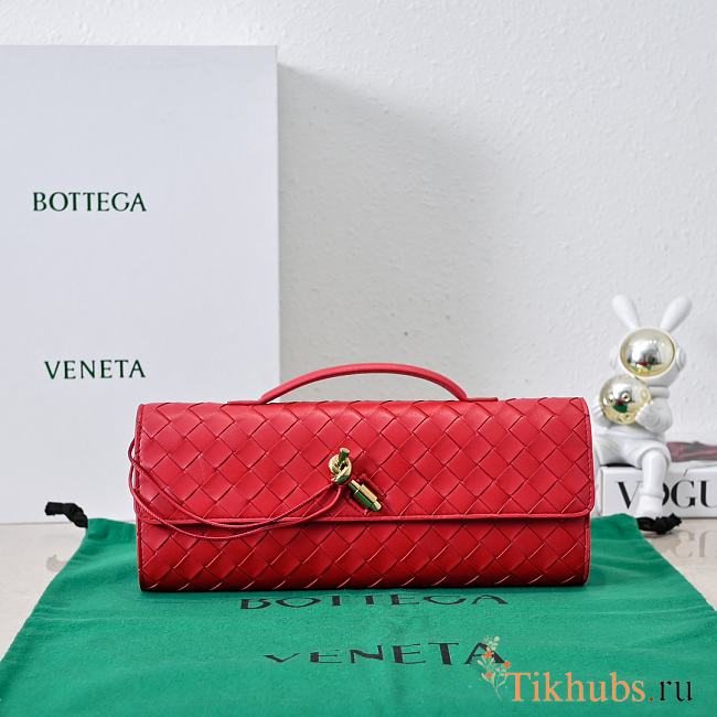 Bottega Veneta Long Clutch Andiamo With Handle Red 31x13x3cm - 1