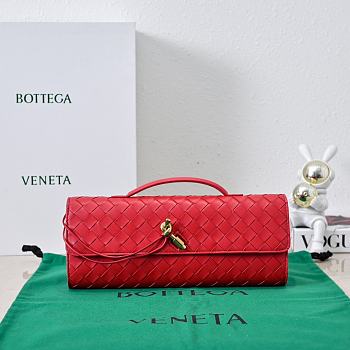 Bottega Veneta Long Clutch Andiamo With Handle Red 31x13x3cm