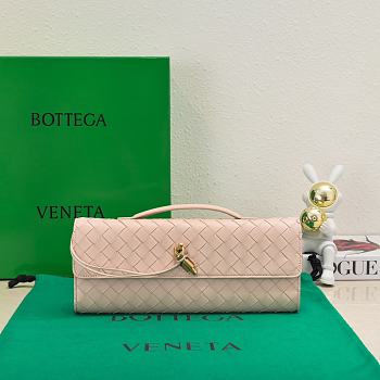 Bottega Veneta Long Clutch Andiamo With Handle Pink 31x13x3cm