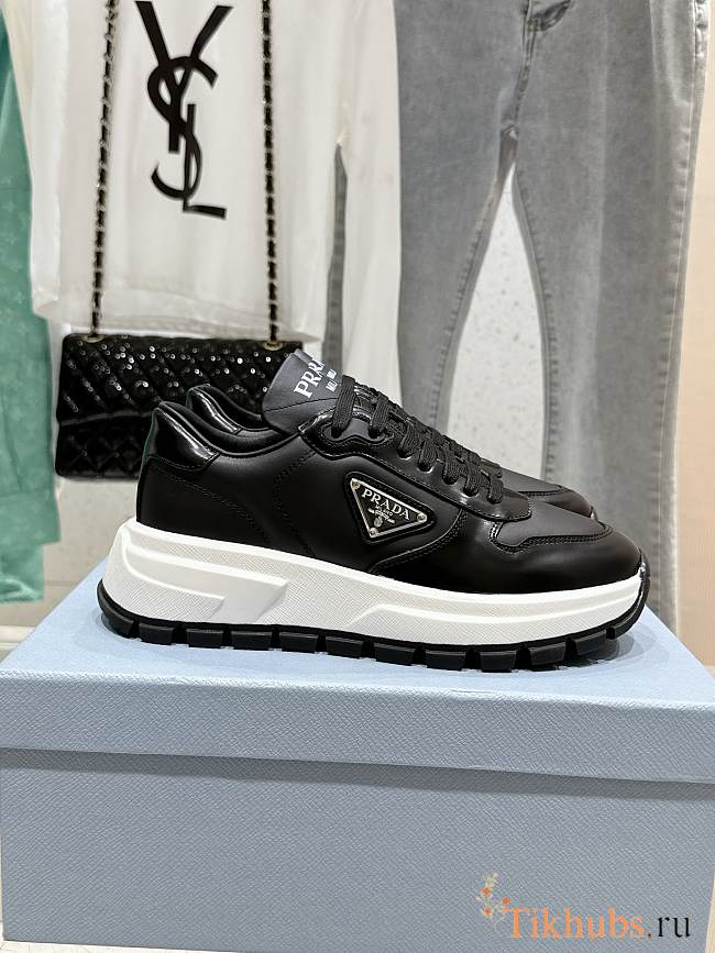 Prada Spazzolato Logo Black Sneaker - 1