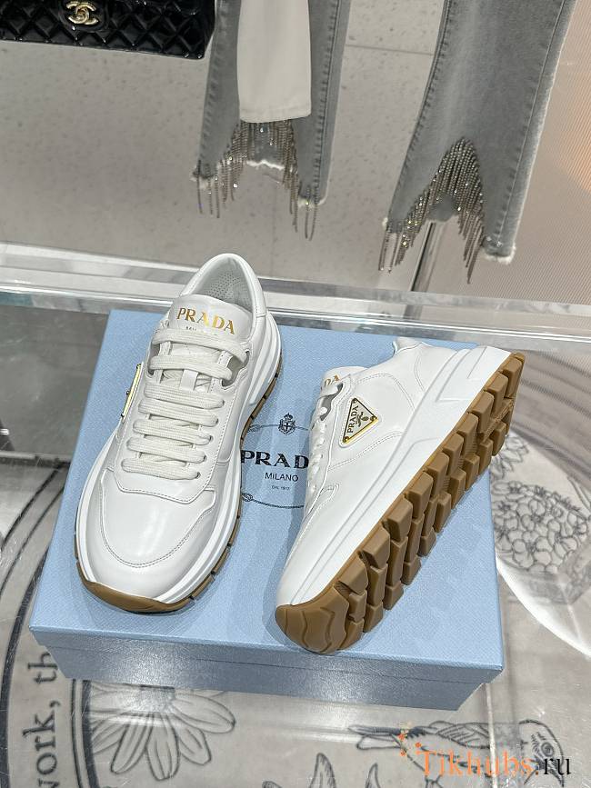 Prada Baskets Prax 01 En Cuir White Sneaker - 1