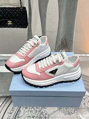 Prada Spazzolato Logo Pink Sneaker - 1