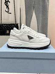 Prada Spazzolato Logo White Sneaker - 1