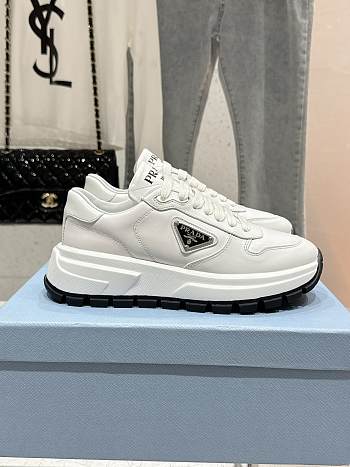 Prada Spazzolato Logo White Sneaker