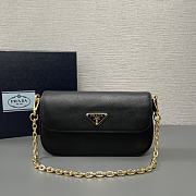 Prada Saffiano Leather Mini Flap Bag Black 20.5x10.5x4cm - 1