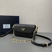 Prada Saffiano Leather Mini Flap Bag Black 20.5x10.5x4cm - 4