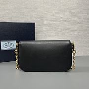 Prada Saffiano Leather Mini Flap Bag Black 20.5x10.5x4cm - 3