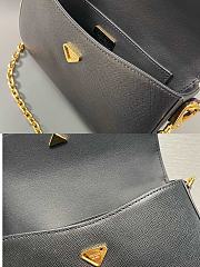 Prada Saffiano Leather Mini Flap Bag Black 20.5x10.5x4cm - 2