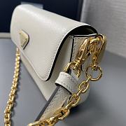 Prada Saffiano Leather Mini Flap Bag White 20.5x10.5x4cm - 6