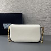 Prada Saffiano Leather Mini Flap Bag White 20.5x10.5x4cm - 3