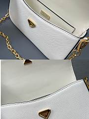 Prada Saffiano Leather Mini Flap Bag White 20.5x10.5x4cm - 2