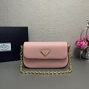 Prada Saffiano Leather Mini Flap Bag Pink 20.5x10.5x4cm - 1