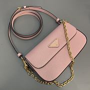 Prada Saffiano Leather Mini Flap Bag Pink 20.5x10.5x4cm - 6