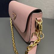 Prada Saffiano Leather Mini Flap Bag Pink 20.5x10.5x4cm - 5