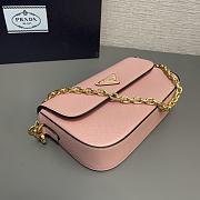 Prada Saffiano Leather Mini Flap Bag Pink 20.5x10.5x4cm - 4