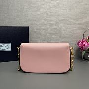 Prada Saffiano Leather Mini Flap Bag Pink 20.5x10.5x4cm - 3