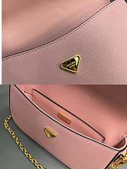 Prada Saffiano Leather Mini Flap Bag Pink 20.5x10.5x4cm - 2