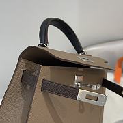 Hermes Mini Kelly Bag Tricolor Etoupe Ecorce Silver 19cm - 5