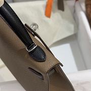 Hermes Mini Kelly Bag Tricolor Etoupe Ecorce Silver 19cm - 4